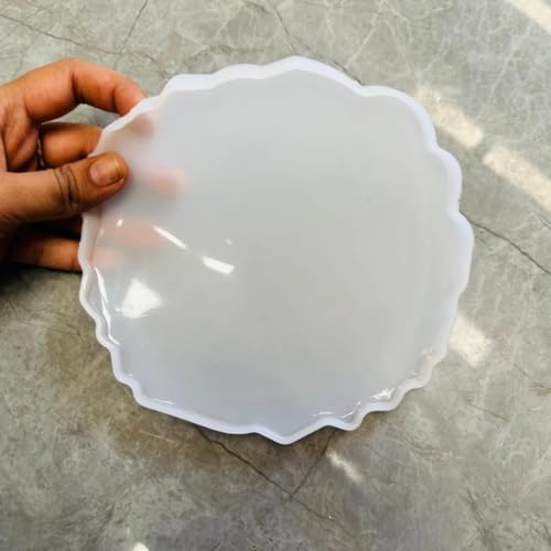 Image of R H Lifestyle Silicone Moulds Round Resin Art Mould Agate Coaster Mould for Resin Art Epoxy Casting Mould Tray Photo Frame Mold Resin Coaster Mould Set of 4, 6 Inch