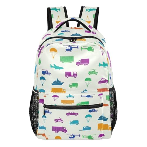 Grand sac à dos d'école beige pour garçons et filles style dessin animé