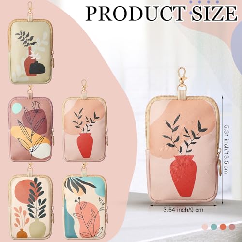Image of Kacctyen 5 Pcs Hand Sanitizer Spray Case, Boho Zippered Pouch Touch Power Mist Portable Hand Sanitizer Holder Protective Case Attachable Fashion Accessory with Snap Hook, 1fl oz