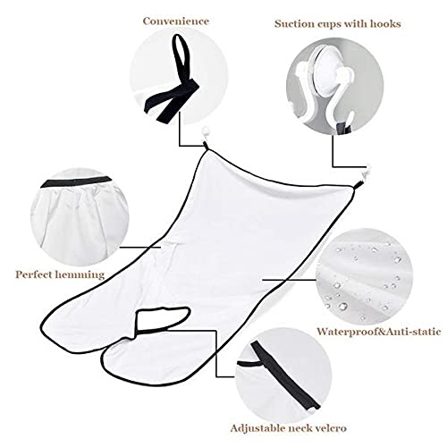 SAVE Beard Apron for Catching Beard Clippings while Trimming or Shaving | Waterproof | Beardo Grooming Bib (White) - Image 5 thumbnail
