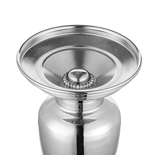 Sziqiqi Metallic Pillar Candleholder Set For Candle Centerpieces, Table Mantel Fireplace Decoration Set Of 3 Gourd-Shaped Design Silver thumb #6