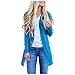 Heetey Chaqueta de Invierno para Mujer, monocromática, con Botones, de Punto, para otoño, Casual, a Rayas, cardigano, Multicolor, para Exterior, Sudadera, Jersey de Punto, Manga Larga Azul XL