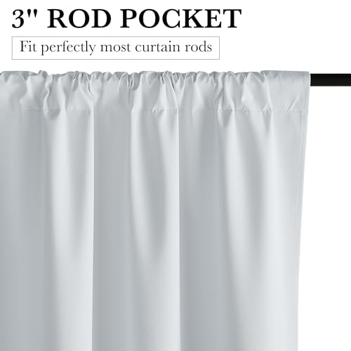 RYB HOME 100% Blackout White Short Curtains, Thermal Insulated Total Room Darkening Noise Reducing Curtains Tier for Cafe Kicthen Basement, 42 inches Wide by 36 inches Long