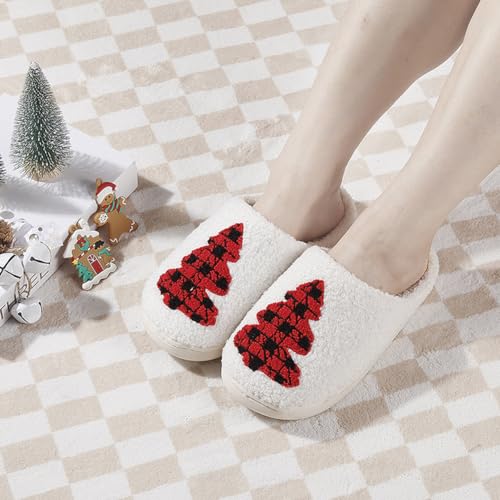 Image of LNERIP Slippers Winter Womens Mens Fluffy Plush Slippers Animals Cute Cartoon House Slippers Cuddly Warm Shoes Indoor Outdoor Girls Women