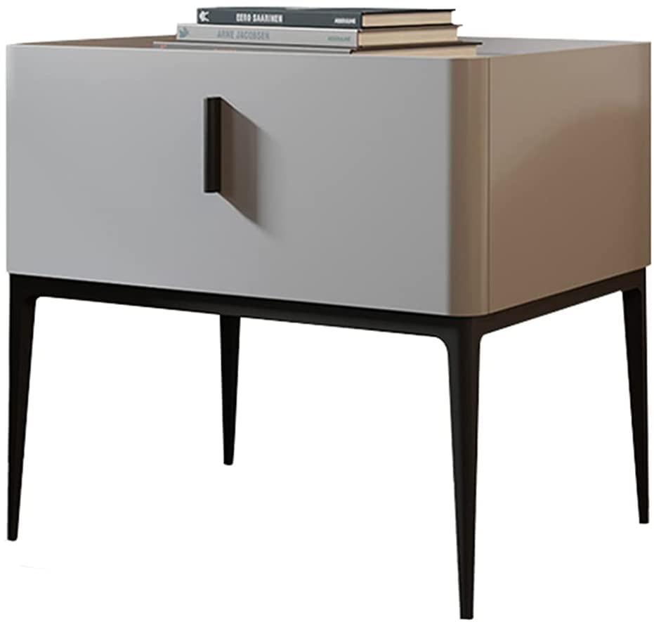Table de chevet en bois massif et acier style chic contemporain