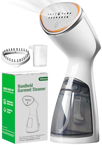 OGHom Steamer for Clothes, Portable Handheld Garment Wrinkle Remover, 1000W Fabric Steamer, Strong Penetrating Steam, for Home, Office (ONLY FOR 120V) -White
