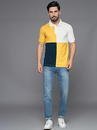 Image of THE DRY STATE Men's Basic Fit Textured Stand Collar Henely T-Shirt