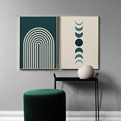 Peintures de lune géométriques KEBIA pour déco salon et bureau