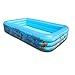 Brodzik, nadmuchiwany basen, pływanie, basen dla letniej zabawy, basen z poduszeczką, 3 warstwy pogrubione prostokątne rodzinne nadmuchiwane zabawki ogrodowe do wewnątrz na zewnątrz (rozmiar: 120 x 90 x 36 cm, kolor: niebieski)