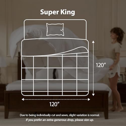 Image of Pacific Coast Goose Down Fiber Comforters Super King Duvet Insert, All Season White Comforter, 3D Hidden-Stitch Baffle Box Design, 8 Tabs, Gifts for Women /Men, Extra Fluffy Luxury Duvet (120 inchx120 inch)