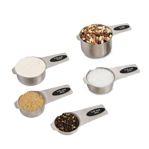 Set de 5 tazas medidoras magnéticas de acero inoxidable miniatura 5
