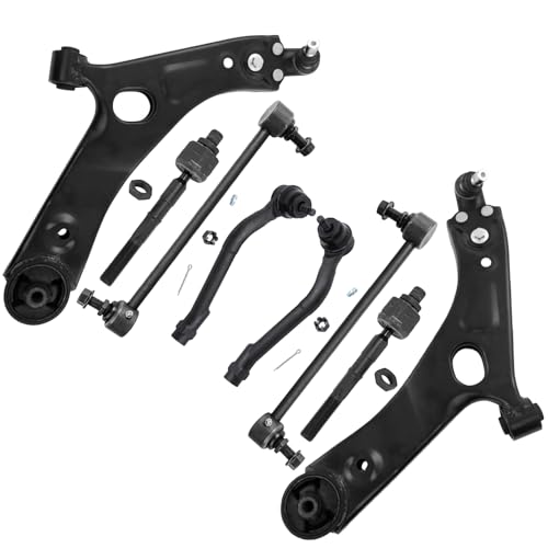 Image of Detroit Axle - 8pc Front End Kit for 2014-2016 Kia Sportage 2014-2015 Hyundai Tucson, 2 Lower Control Arms w /Ball Joint 2 Sway Bar Links 4 Inner Outer Tie Rods Replacement