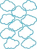 Teacher Created Resources Clouds Accents (5045), Blue/White