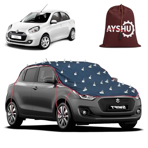 Image of AYSHU Water-Resistant Spike Car Cover for Renault Pulse - Protects from Dogs, Monkeys, Dust, Sunlight & UV - Full Roof Universal Fit