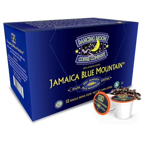 Dancing Moon Coffee Pods - 100% Jamaica Blue Mountain Medium Roast - K-Cup Compatible Keurig Coffee Pods - Small-Batch Crafted, Supports Military Charity