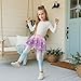Cndexd Girl's School Uniform Fashion Purple Star Skirt Pants 2 in 1 Stretchy High Waist Ruffle Skirt Leggings for Youth Activewear Dance Gym Clothes