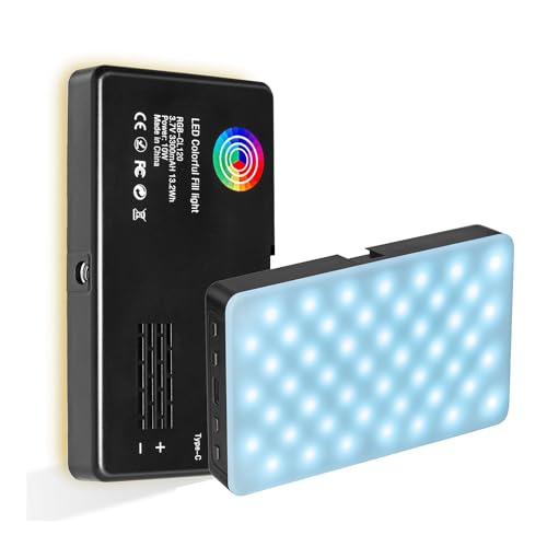 Lumière vidéo RVB dimmable rechargeable avec kit panneau LED 2500K-9000K
