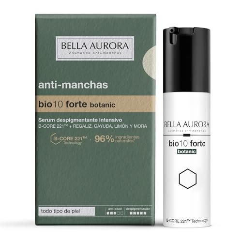 BELLA AURORA - Bio10 Forte Botanic 30 ml, Tratamiento Despigmentante Intensivo, Sérum Antimanchas, Todo Tipo de Piel, Potencia Luminosidad, Unifica el Tono, Tecnología B-CORE221 y Extractos Naturales
