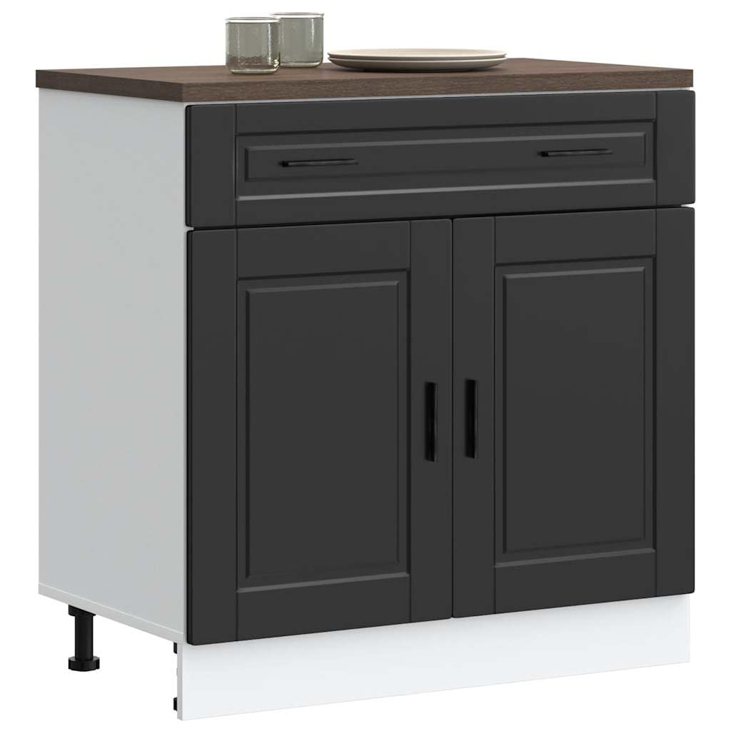 vidaXL Armoire de Cuisine Porto Noir Bois d'ingénierie