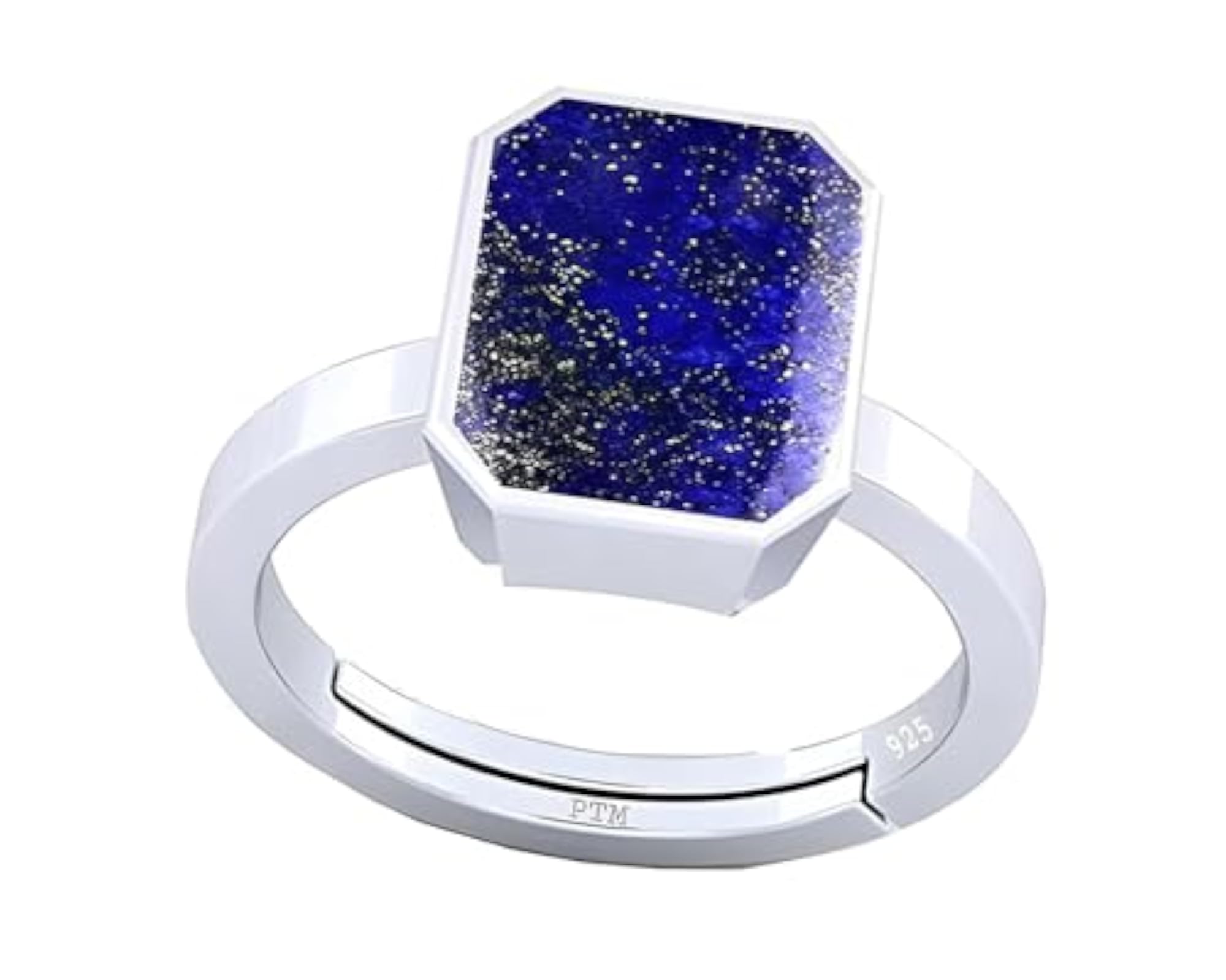 Women's Natural Lapis Lazuli 7.25 Ratti Adjustable Sterling Silver Ring