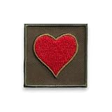 Dimension : 5x5cm Ecusson Coeur Camo Format carré taille grade militaire graton dos scratch 5X5cm