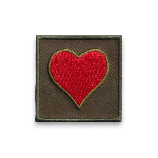 Ecusson Coeur Camo Format carré taille grade militaire graton dos scratch 5X5cm