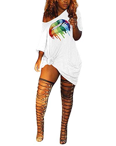 Women's Sexy Off Shoulder High Split Floral Plus Size Short Overlay Rompers Jumpsuits Playsuits Maxi Dresses