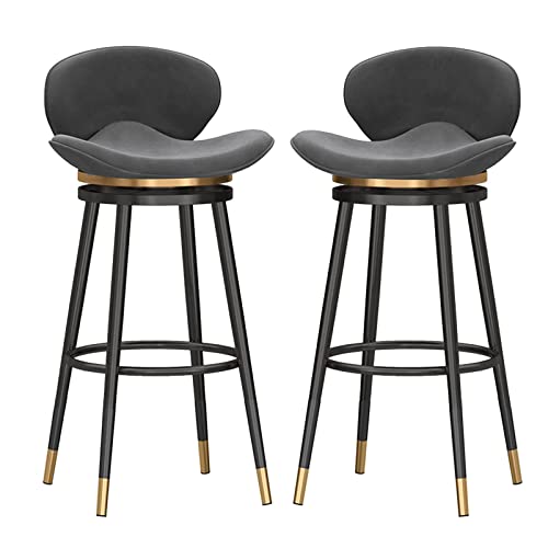 Tabourets de luxe rembourrés en velours avec dossier incurvé ergonomique