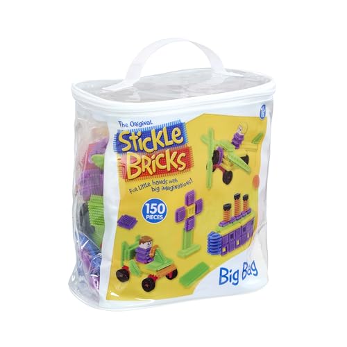 Stickle Bricks Big Bag, Toddler Construction Toy with Assorted Shapes & Colours - Image 2