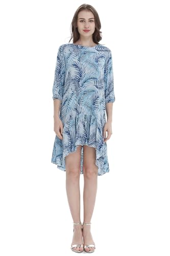 Image of Hawaii Hangover Family Matching Hawaiian Clothes, Simply Blue Leaves | Family matching Hawaiian outfits, Simply Blue Leaves, lightweight rayon, machine washable, tropical leaf print, luaus