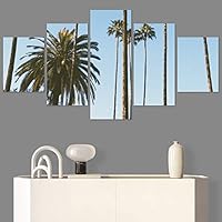 SIGNWIN 5 Panel Canvas Wall Art Tree Against Sky II for Home Decorations Ready to Hang - 60