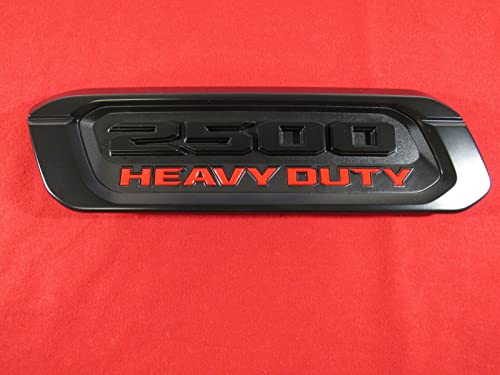 Image of 2pack OEM 2500 Heavy Duty Emblems Left Right Side Badges Hood 3D ABS Compatible with fits 2500 68632969AA 68362211AC (Black Red)