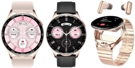 HainTeko ST 9 Waterproof Smart watch with Earphone Gold with 3 pa...