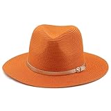 Gold Belt Decorative Straw Hat Beach Panama Cap Men Women Outdoor Wide Brim Hat Jazz Caps