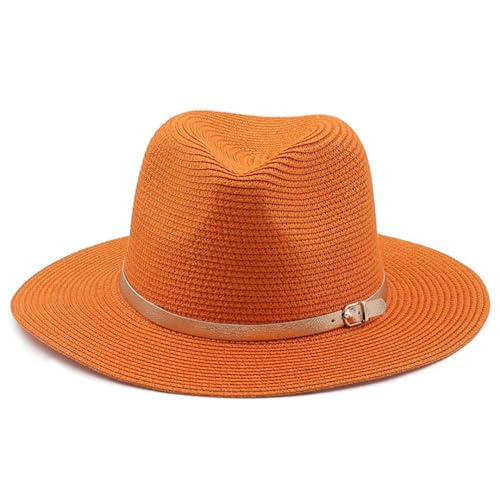 Gold Belt Decorative Straw Hat Beach Panama Cap Men Women Outdoor Wide Brim Hat Jazz Caps