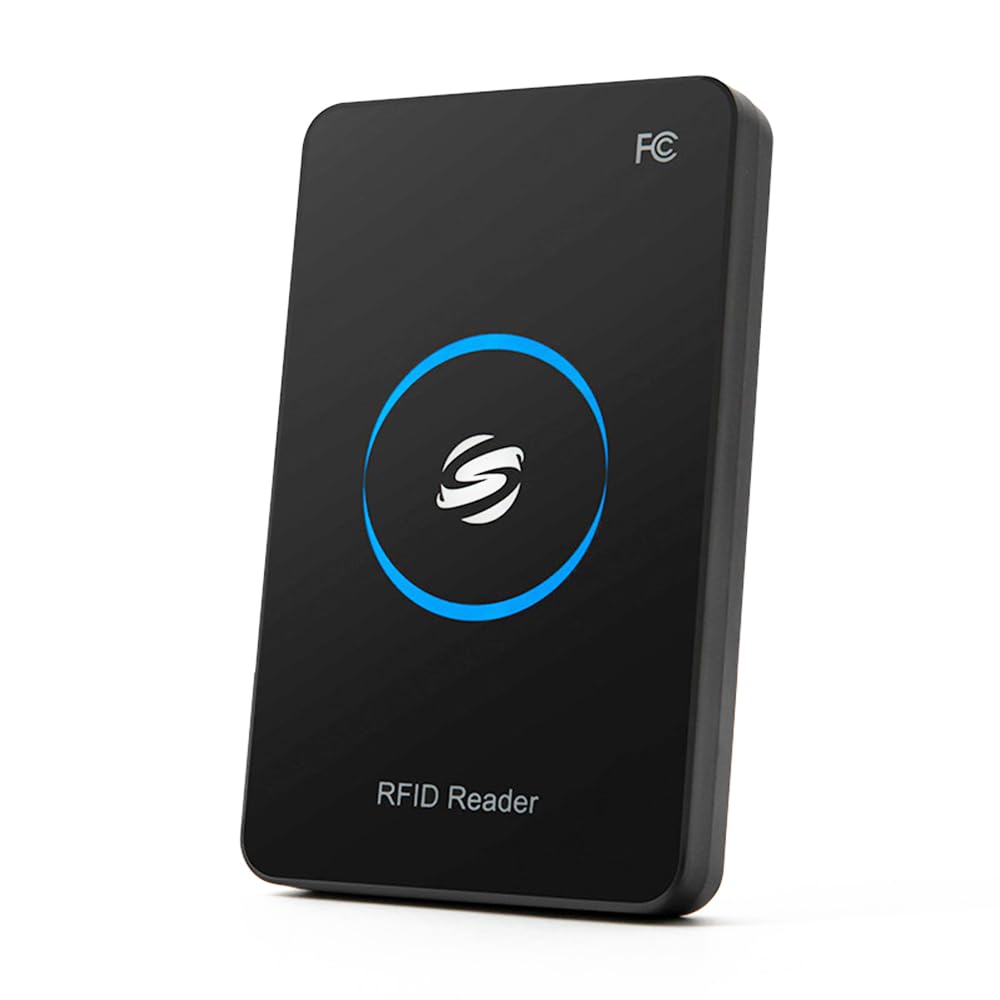 Lector de tarjetas de identificación RFID de 134,2 Khz para tarjetas EMID/FDX-B, puerto USB, adecuado para gestión de animales, gestión de peces, equipo de alimentación automática, color negro