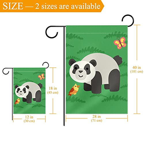 Drapeau de jardin panda en polyester pongé résistant aux UV - 3