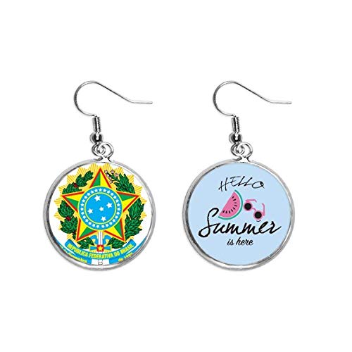 Pendientes de sandía Brasil moda estival bisutería divertida para lóbulo de oreja