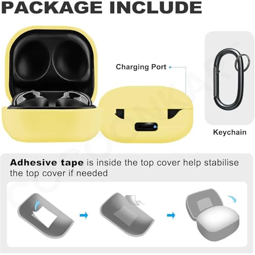 Image of Soft Silicone Case Cover for Samsung Galaxy Buds Core (Yellow)