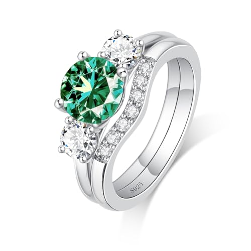 Moissanite Wedding Ring Set 925 Sterling Silver Moissanite Engagement Rings for Women D Color VVS1 Moissanite Ring for Women Wedding Sets