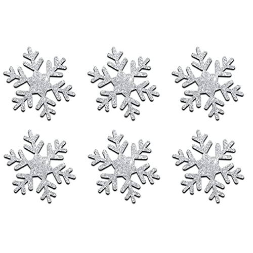 CrystalsRus Silver 5 Pack = 15 Glitter 2 Inch Snowflake Iron-On