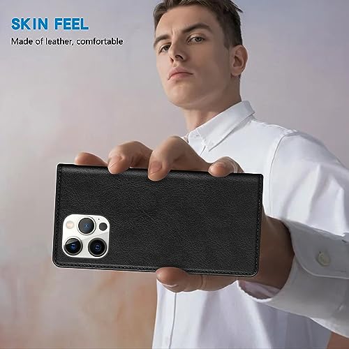 Image of ZZXX for iPhone 13 Pro Max Wallet Case Strong Magnetic 6.7 inch,Black