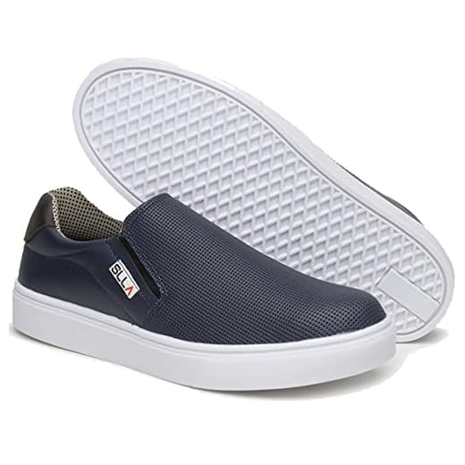 SAPATO IATE AZUL SLIP ON CASUAL SAPATENIS MASCULINO CALCE FACIL (42, AZUL)