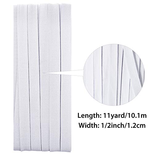 image for Shappy White Wide Sewing Elastic Knit Elastic Spool (1/2 Inch x 11 Yar