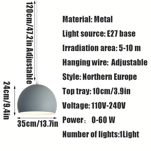 Suspension E27 scandinave en métal noir pour éclairage de table - 6