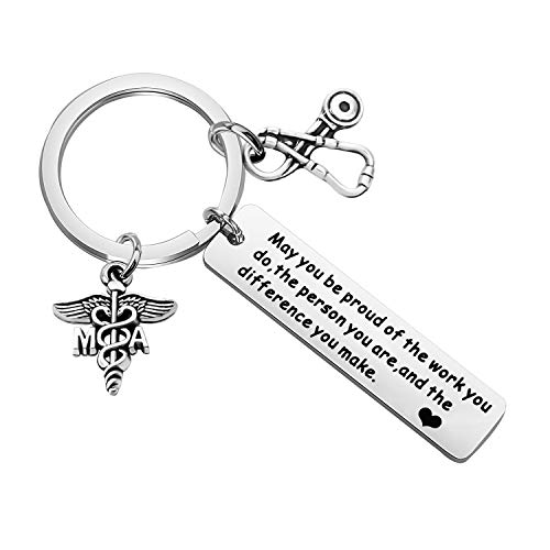 SEIRAA Medical Assistant Gifts Nurse Graduation Appreciation Gift MA Keychain You Make a Difference Inspirational Jewelry Medical Student Gift for Nurse (MA Keychain)