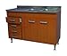 Mobile cucina teak 2 ante + cassetti a sx completo di lavello inox 120 sottolavello