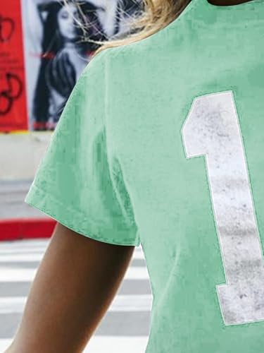 Image of SOLY HUX Girl's Number Graphic Tees Short Sleeve Y2k Tops Jersey Shirts | Crew Neck, Casual, Cute, Vintage, Summer