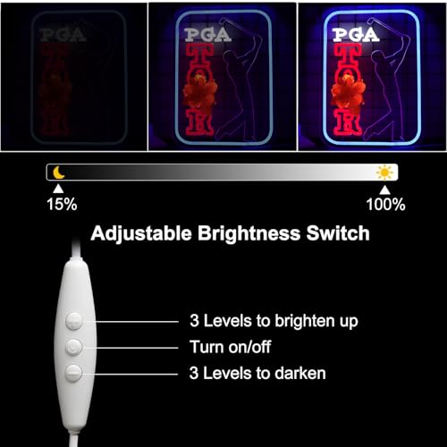 Image of Golf Neon Signs for Wall Decor, Dimmable Led Signs for Bedroom, Powered by USB11.4 * 15.7inch,Light Up Signs for Golf Club Sports Bar Man Cave Party Decor