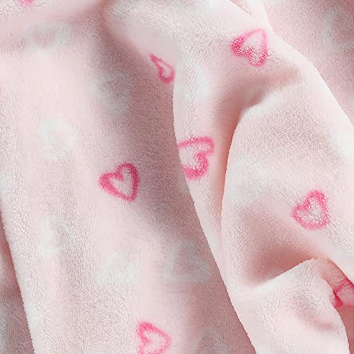 Image of CREVENT 30''X40'' Lightweight Cozy Plush Fluffy Warm Fleece Baby Blanket for Girl Infant Toddler Crib Cot Stroller, (Pink Heart)